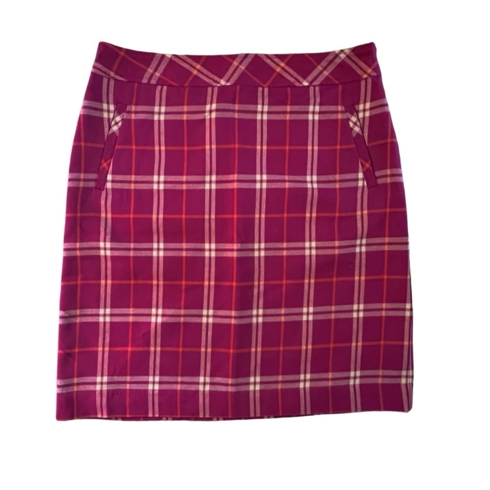Plaid Equestrian Knee Length Skirt Autumn Career Medium M  Midi Office Academia